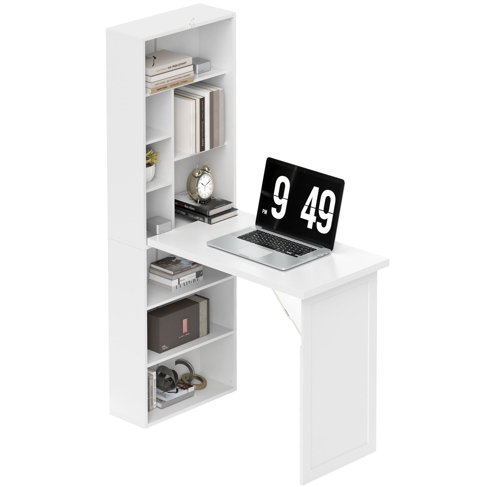 Convertible Desk With Whiteboard Multi-function Workstation | One Size | White