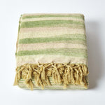 Bed Sofa Throw Cotton Chenille Tie Dye | 150cm x 200cm | Green