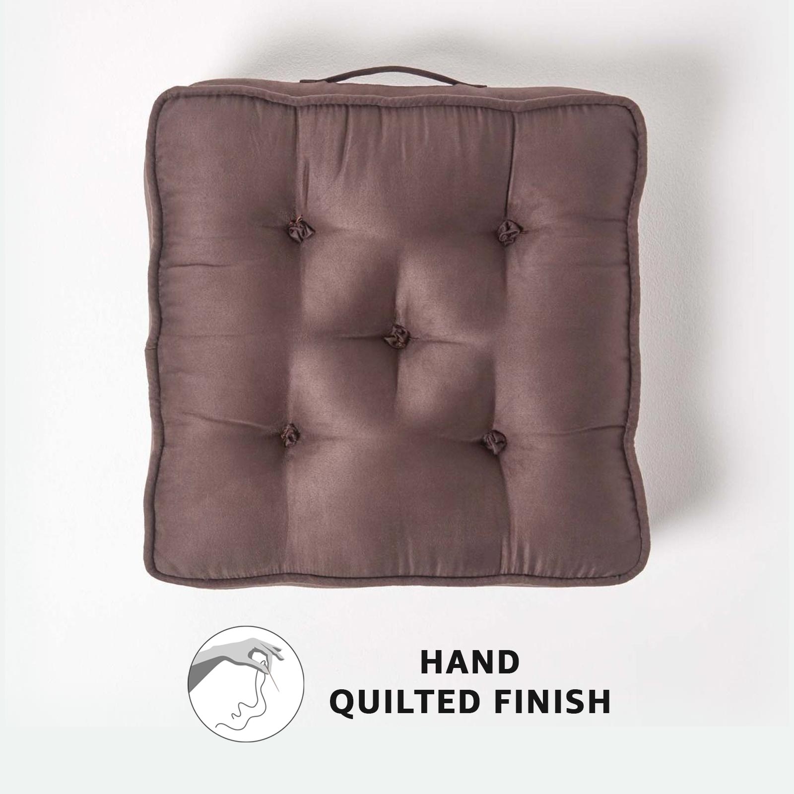 Faux Suede Armchair Booster Cushion | 50cm x 50cm | Chocolate