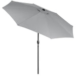 3m Garden Parasol Adjustable Tilting Parasol With Crank Handle For Outdoor Garden Patio Camping Without Base | One Size | Light Grey