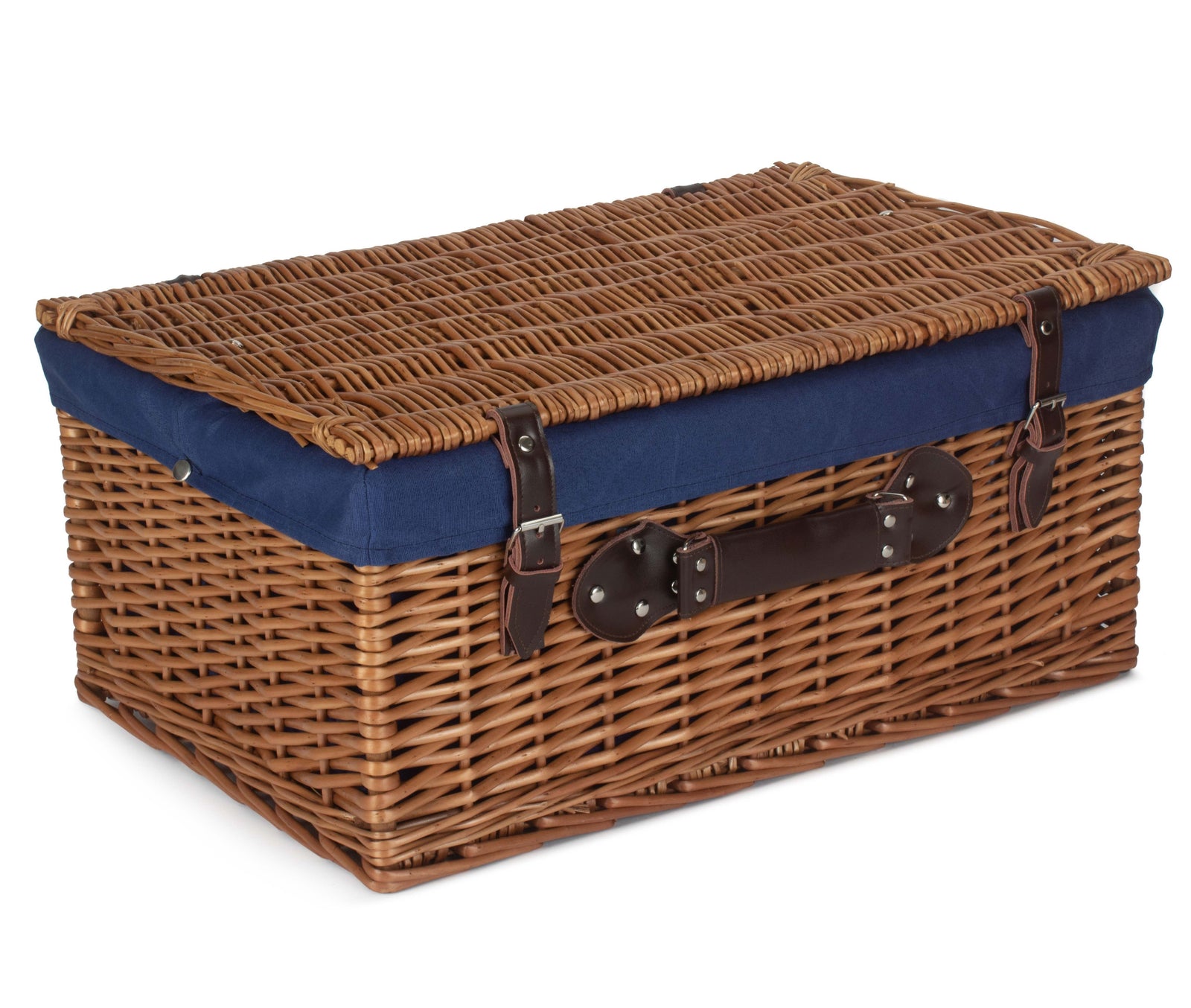 Wicker 56cm Double Steamed Picnic Basket | Blue