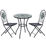 Outdoor 3pc Bistro Set Dining Folding Chairs Patio Furniture