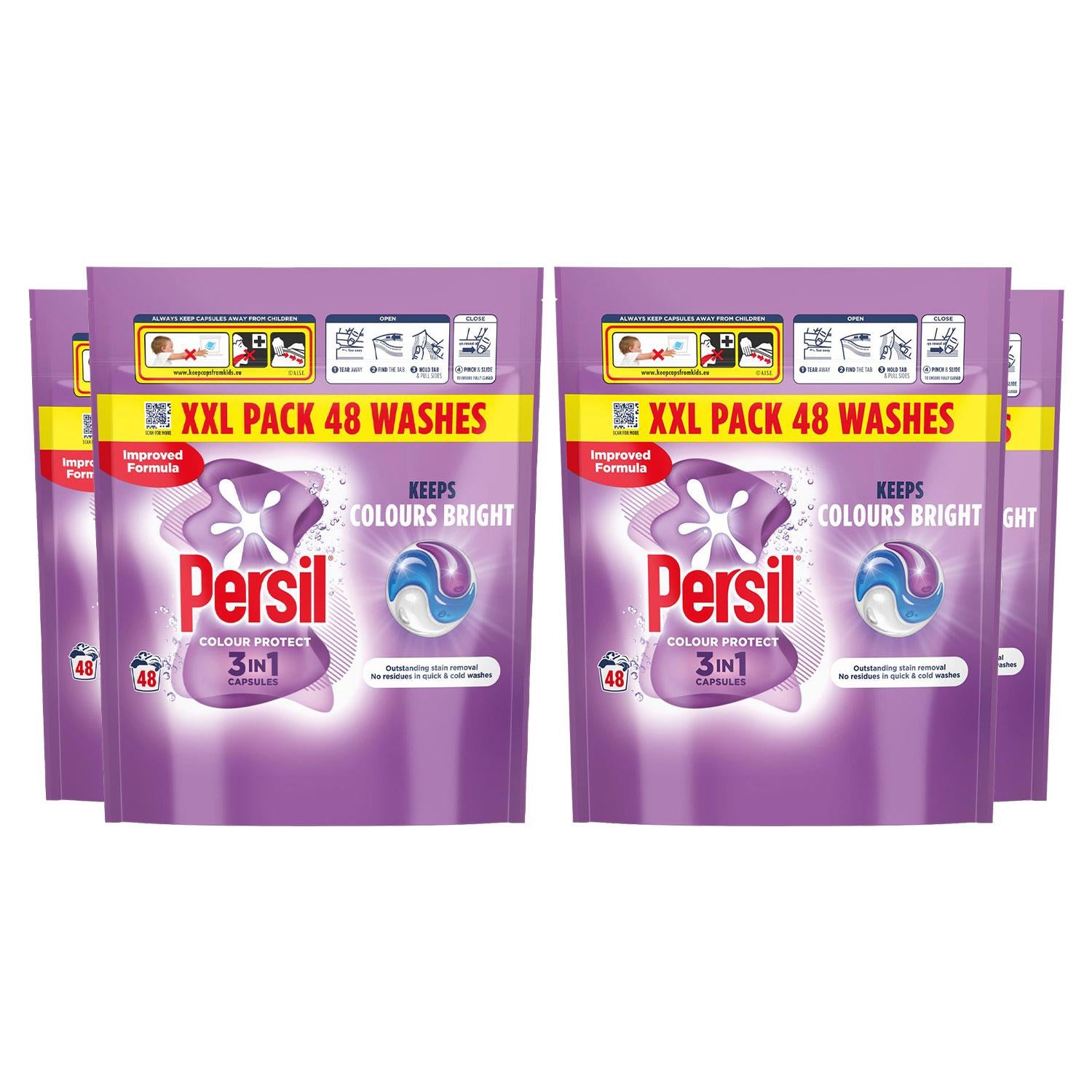 Xxl 3 In-1 Washing Capsules Colour Protect Keeps Colour Bright 48w | Set of 4