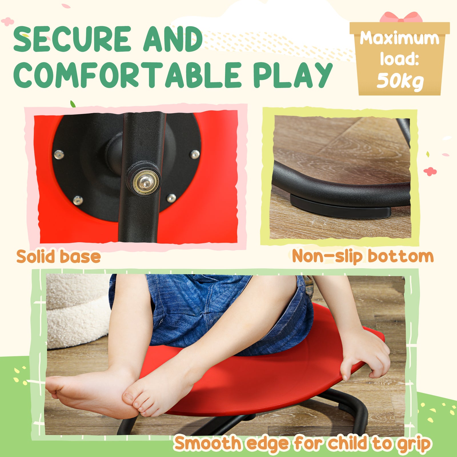 Sensory Spinning Chair For Autism Kids, For Coordination & Balance | Red