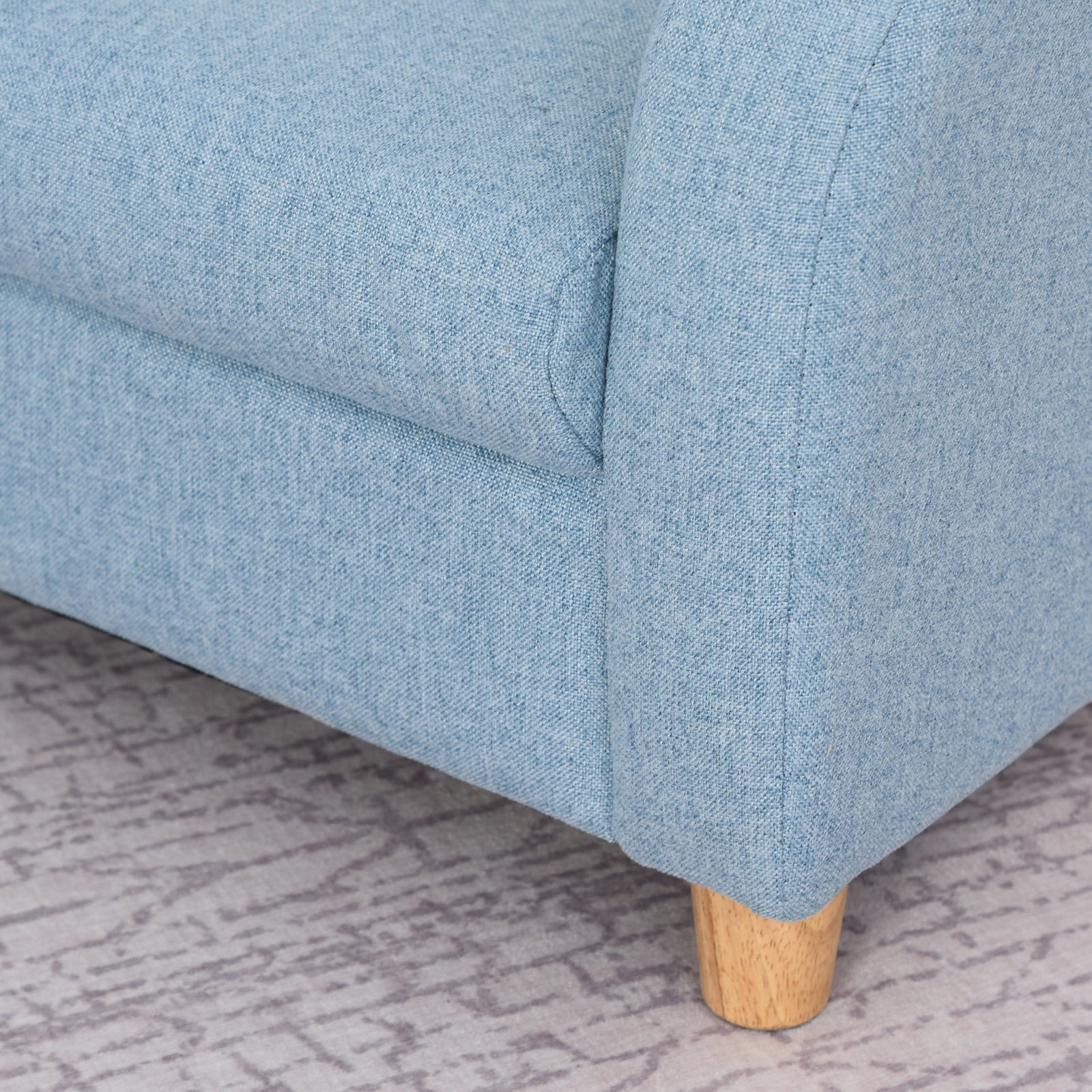 Child Armchair Wood Frame W/ Padding Seat Low-rise Bedroom | Blue