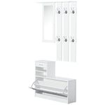 Entryway Organizer Shoe Storage Space Saving Mirror Chest