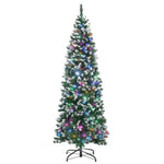 5/6/7ft Prelit Artificial Xmas Tree With Colourful Led | 6ft | Green