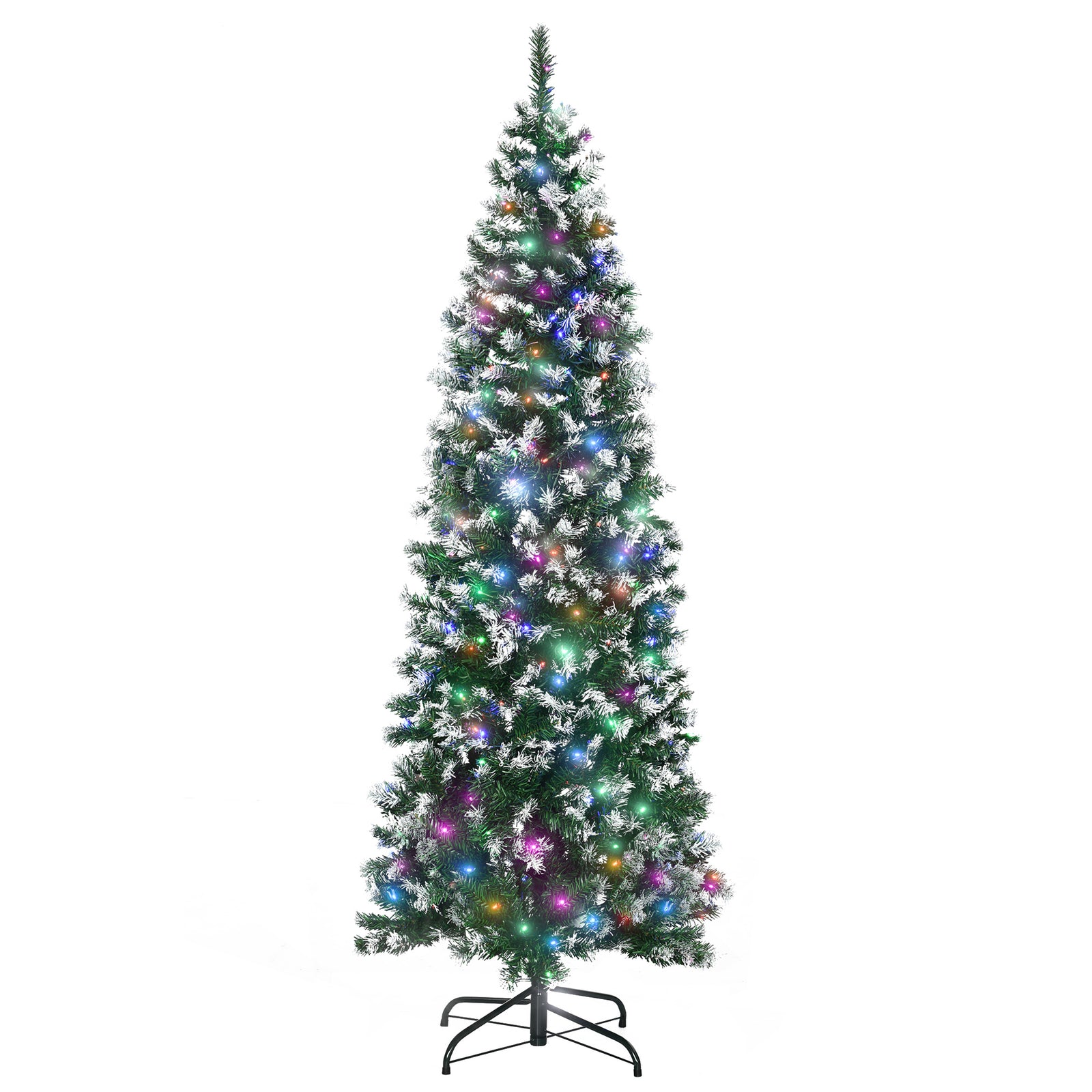 5/6/7ft Prelit Artificial Xmas Tree With Colourful Led | 6ft | Green
