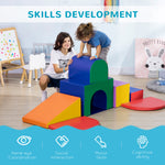7 Pieces Kids Foam Soft Play Set Toddler Indoor Climbers Play Structures