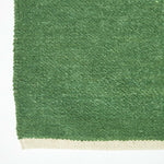 Plain Chenille 100% Cotton  Rug With Natural Trim | 150cm x 95cm | Dark Olive