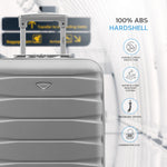 55x40x20cm Lightweight Luggage Hard Shell Cabin Suitcase 60+ Airlines Approved - Carry On Case - 4 Wheels | 55 x 40 x 20cm | Silver