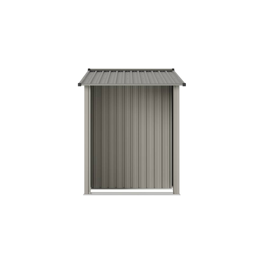 4x8ft Metal Garden Storage Shed With  Extra 70cm Firewood Storage