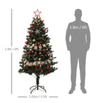 5/6ft Artificial Christmas Tree With Led Blue Red/Blue | 6ft | Red