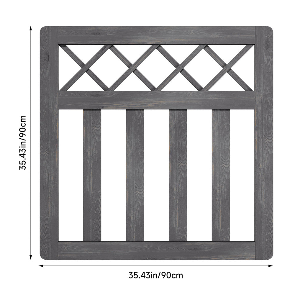 90cm W X 90cm H Outdoor Cross Top Wooden Garden Gate Pedestrian Fence Yard Door