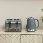 Quick Boil Kettle & Toaster Set | Grey
