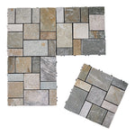 6pcs Interlocking Natural Stone Deck Tiles, 30x30cm Square Outdoor Patio Flooring, Durable Garden Pathway & Poolside Tiles | Stone