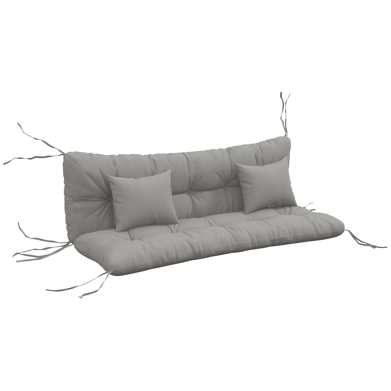 Seat Cushions Back Cushion W/2 Pillows, Water Repellent | Light Slate Gray