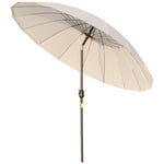 2.5m Curved Parasol With Metal Pole | White