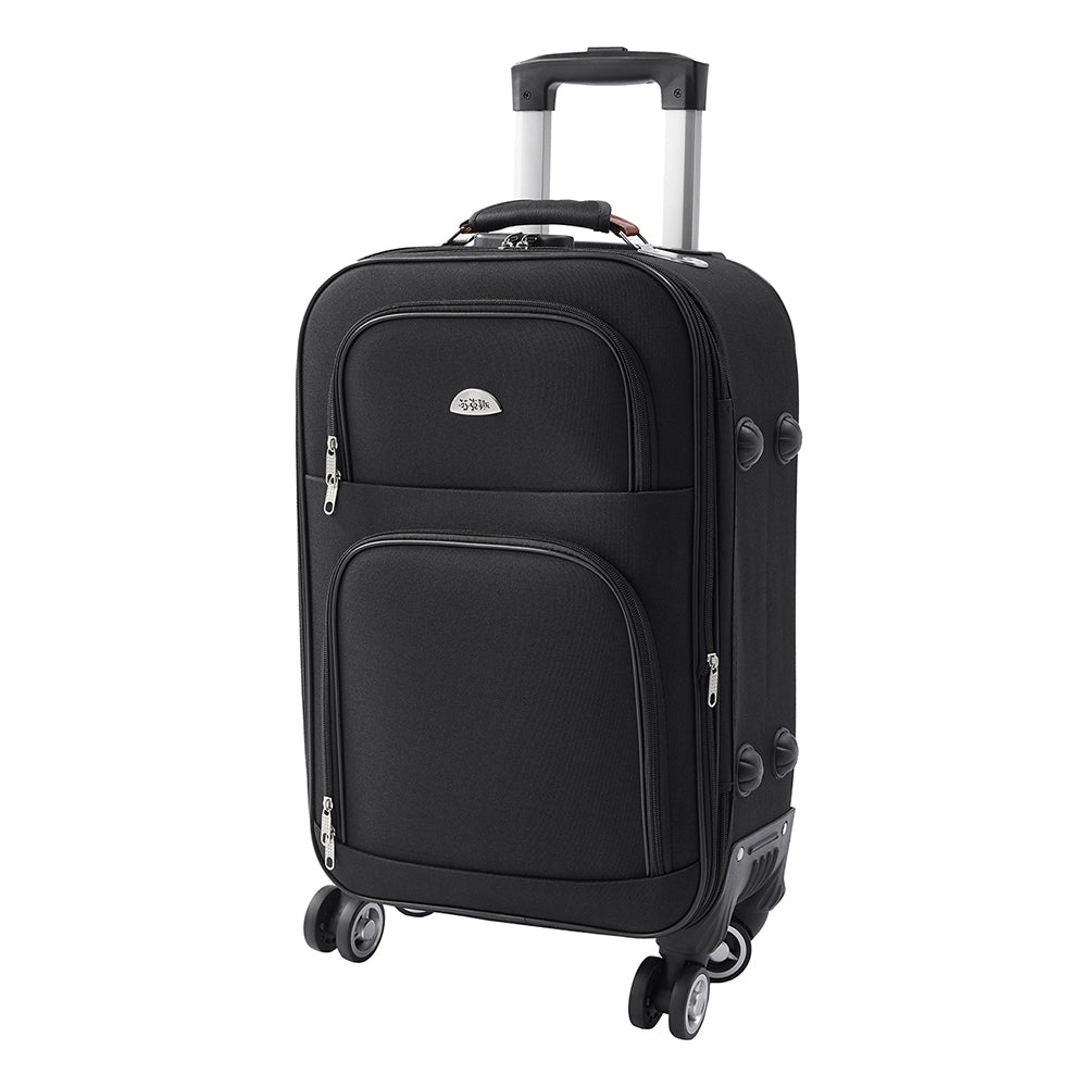 20"softshell Expandable Suitcase With Combination Lock | Black