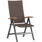 Outdoor Folding Rattan Chair, Dining Chair | Set of 1 | Brown