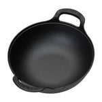 25cm/27cm/30cm Dia Cast Iron Wok With Dual Handles | Medium
