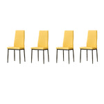 San Diego Marble Top Dining Table With Emily Leather Chairs | Mustard