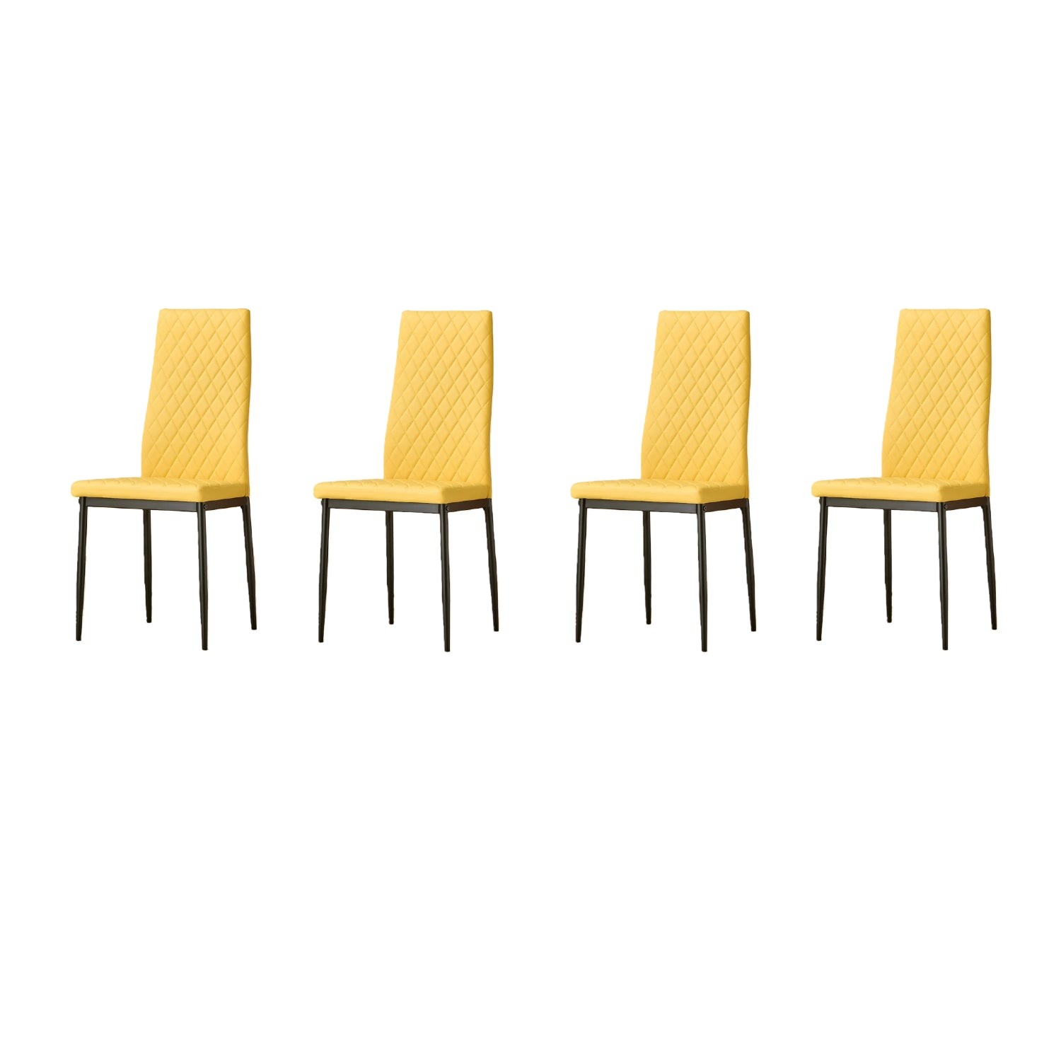 San Diego Marble Top Dining Table With Emily Leather Chairs | Mustard