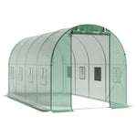 Outdoor Walk-in Tunnel Greenhouse With Heavy Duty Steel Frame & Roll-up Door | 4 x 3 x 2m | Green