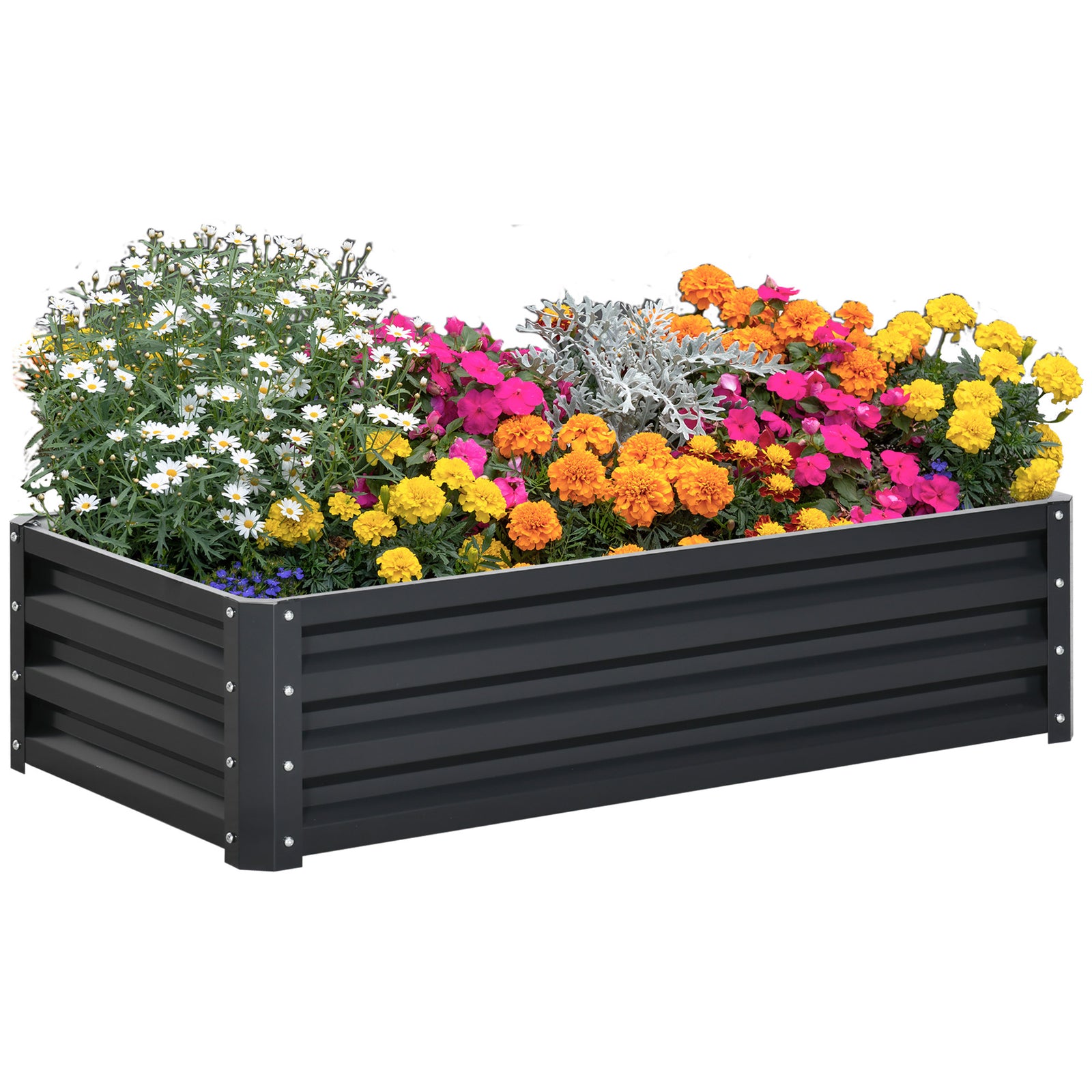 216l Raised Garden Bed Steel Planter Box | Dark Gray