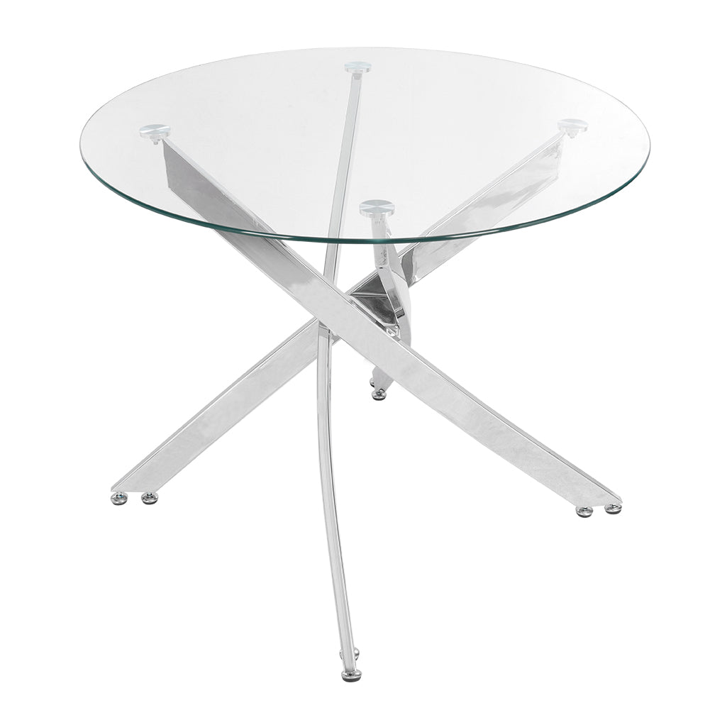 90cm Dia Stylish Tempered Glass Coffee Table