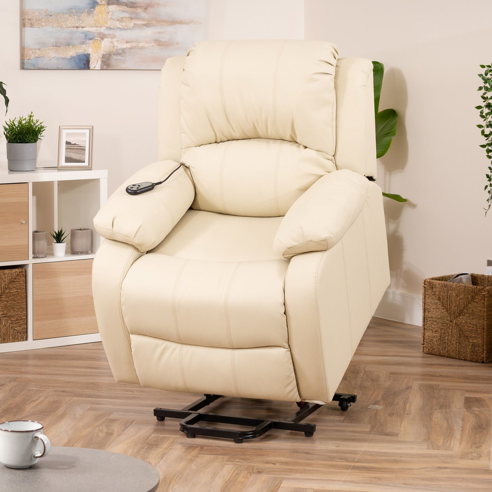Northfield Dual Motor Massage Heat Riser Recliner Chair | Cream