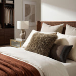 Faux Mongolian Fur Cushion, 40 X 40cm | 40cm x 40cm | Brown
