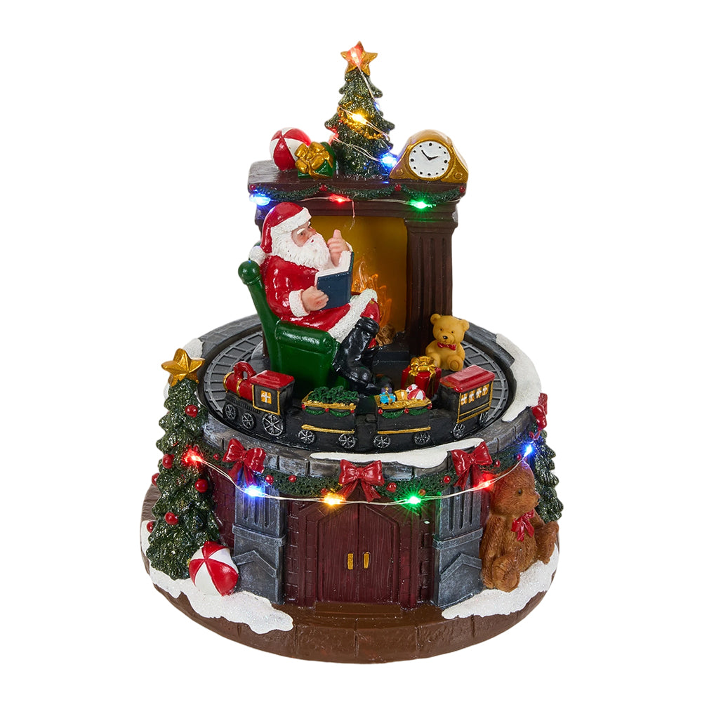 Christmas Xmas Santa Claus Music Box Ornament With Lights