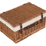 Wicker Double Steamed 51cm Picnic Basket | White