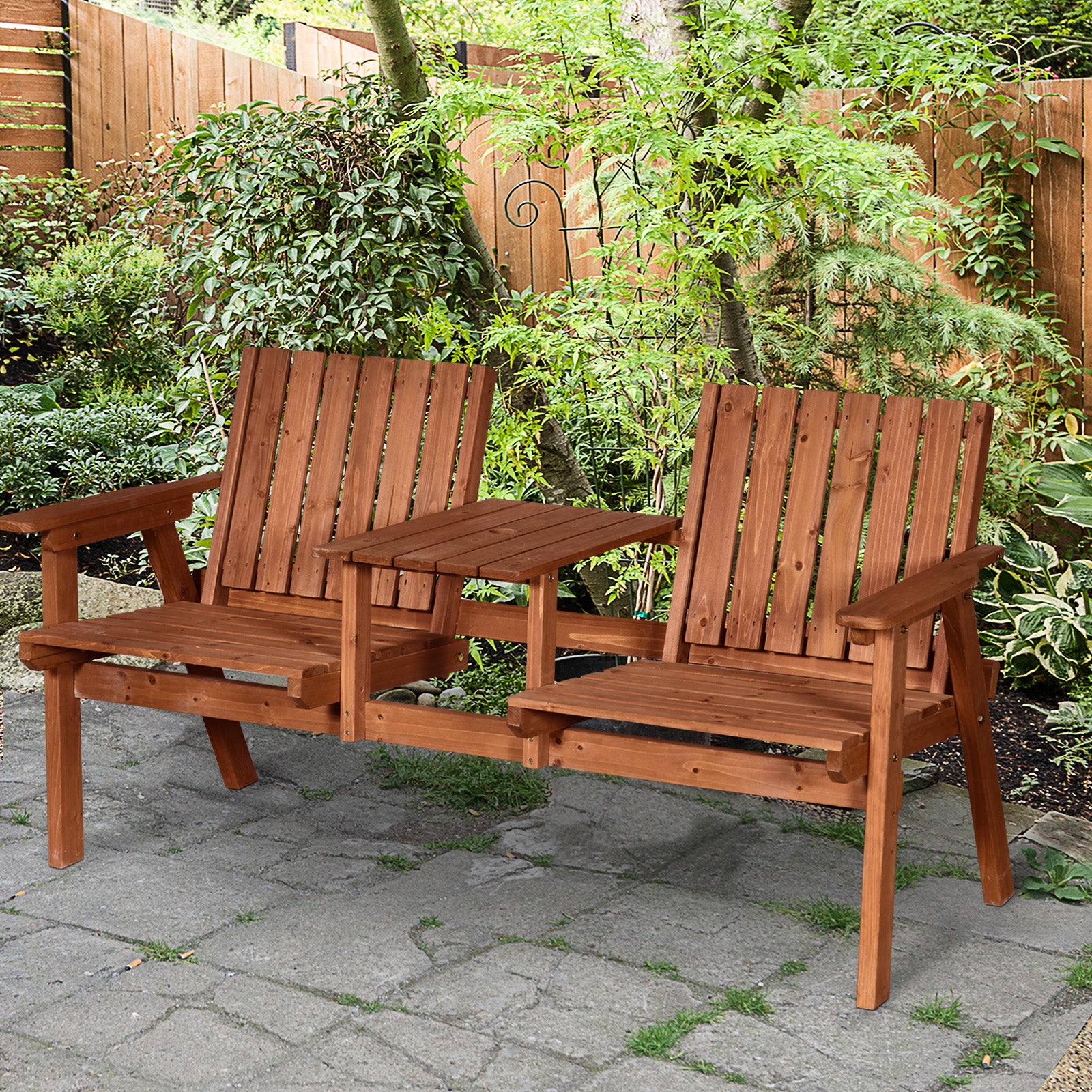 2-seater Garden Bench W/ Armrests
