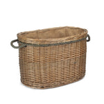 Wicker Oval Rope Handled Log Basket | Large | Brown
