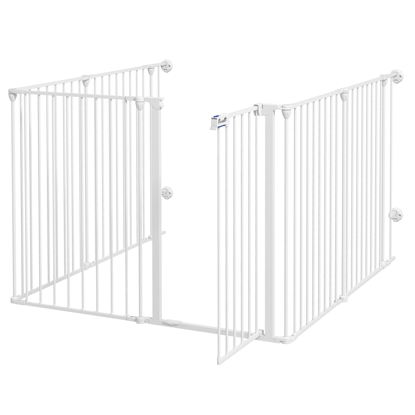 2 In 1 Dog Pen, Safety Pet Gate, 6 Panels, For Medium Dogs, 90hcm - White