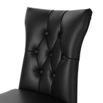 Set Of 2 Leather High Backrest Dining Chairs