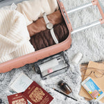 Set Of 4 Hard Suitcases Cabin & Hold Luggage - Underseat Cabin, Overhead Cabin With Medium And Large Checkin Hold Suitcases Set | Set-of-4 | Rose