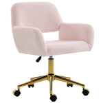 Swivel Office Chair, Vanity Desk Chair With Adjustable Height, Wheels | Pink