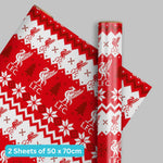 Liverpool FC Christmas Gift Wrap, 2 Sheet 2 Tag, Official Product