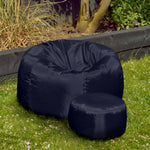 Classic Indoor Outdoor Bean Bag & Pouffe Chair | Navy Blue