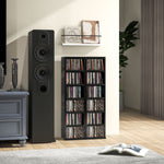 Set Of 2 Cd Storage Units Adjustable Shelves High Gloss | One Size | Black
