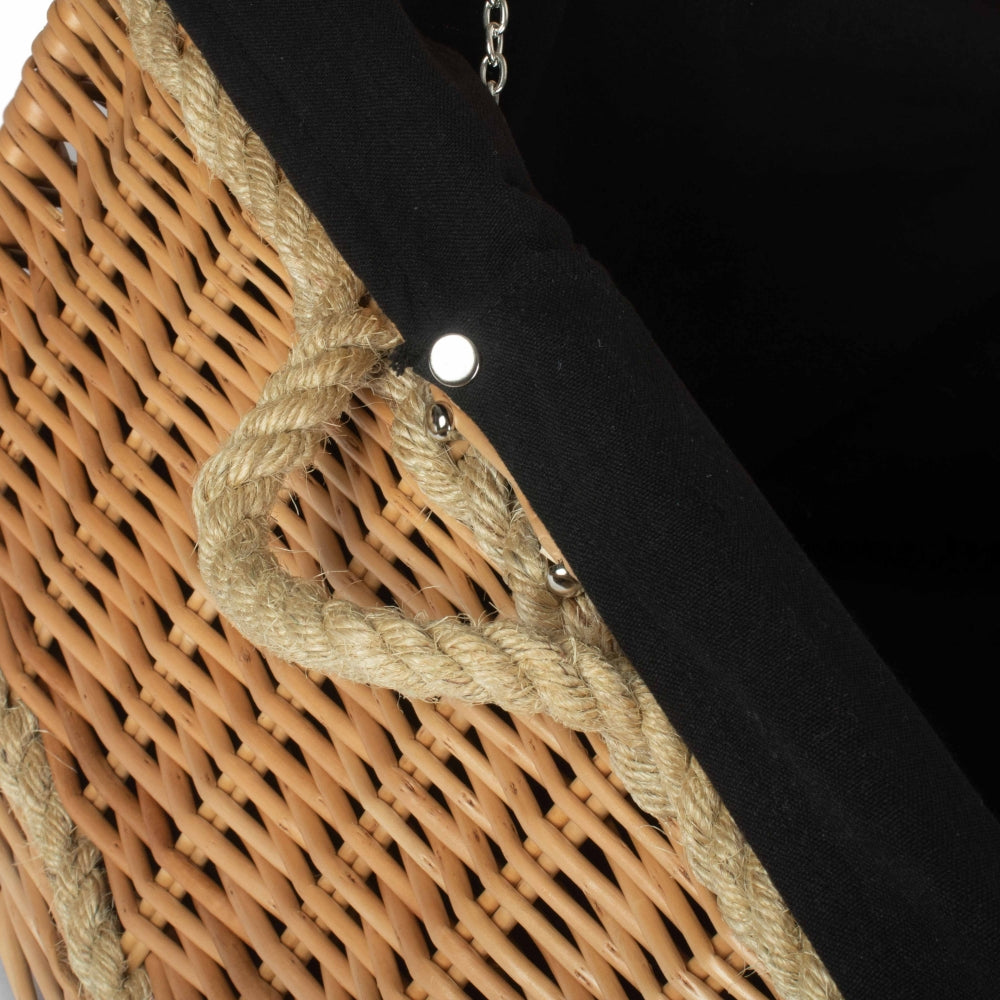 Wicker 72cm Rope Handled Trunk Picnic Basket | Black