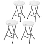 Folding Stool Set Of 4, Decorative Garden Stool Set | White