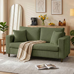 Loveseat Sofa With Wide Seat, Corduroy Upholstered | Green