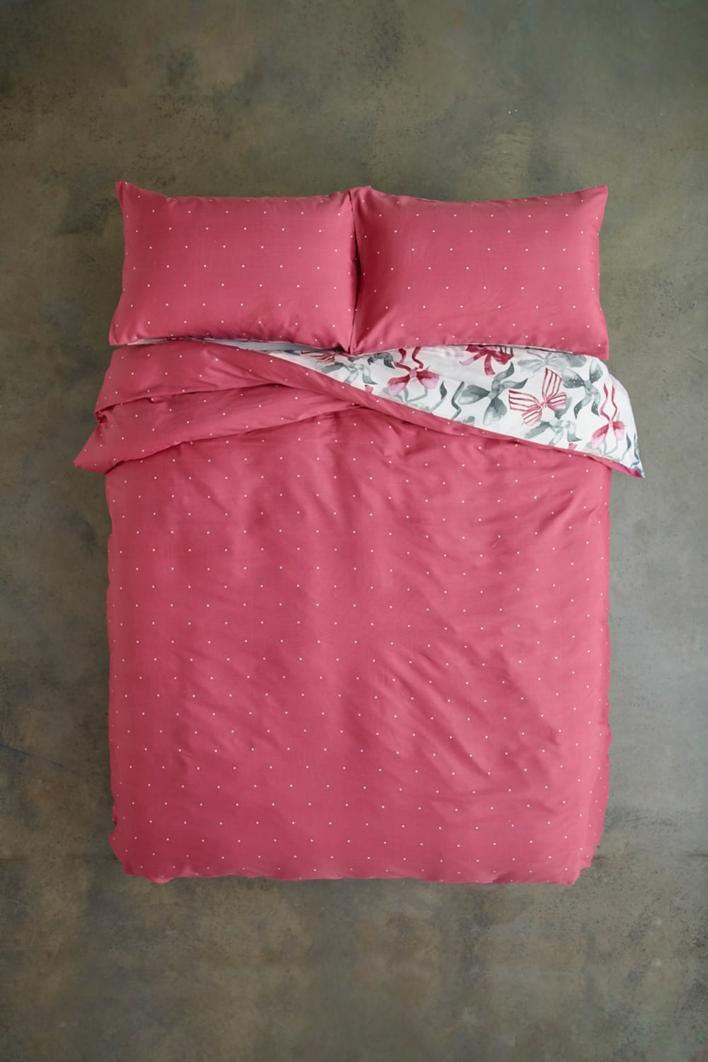 Bows Print Easycare Duvet Cover Set – 200tc Cotton Rich Soft Bedding | Double | Pink