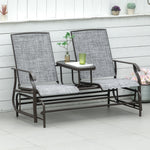 2 Seater Rocker Double Rocking Chair Lounger Outdoor Garden | Grey