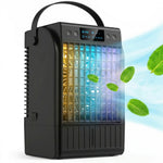 4-in-1 Mini Air Cooler With Rgb 7 Led Light, Cooling Fan | Black