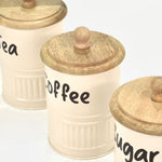 Set Of 3 Cream Tea, Coffee, Sugar Canisters